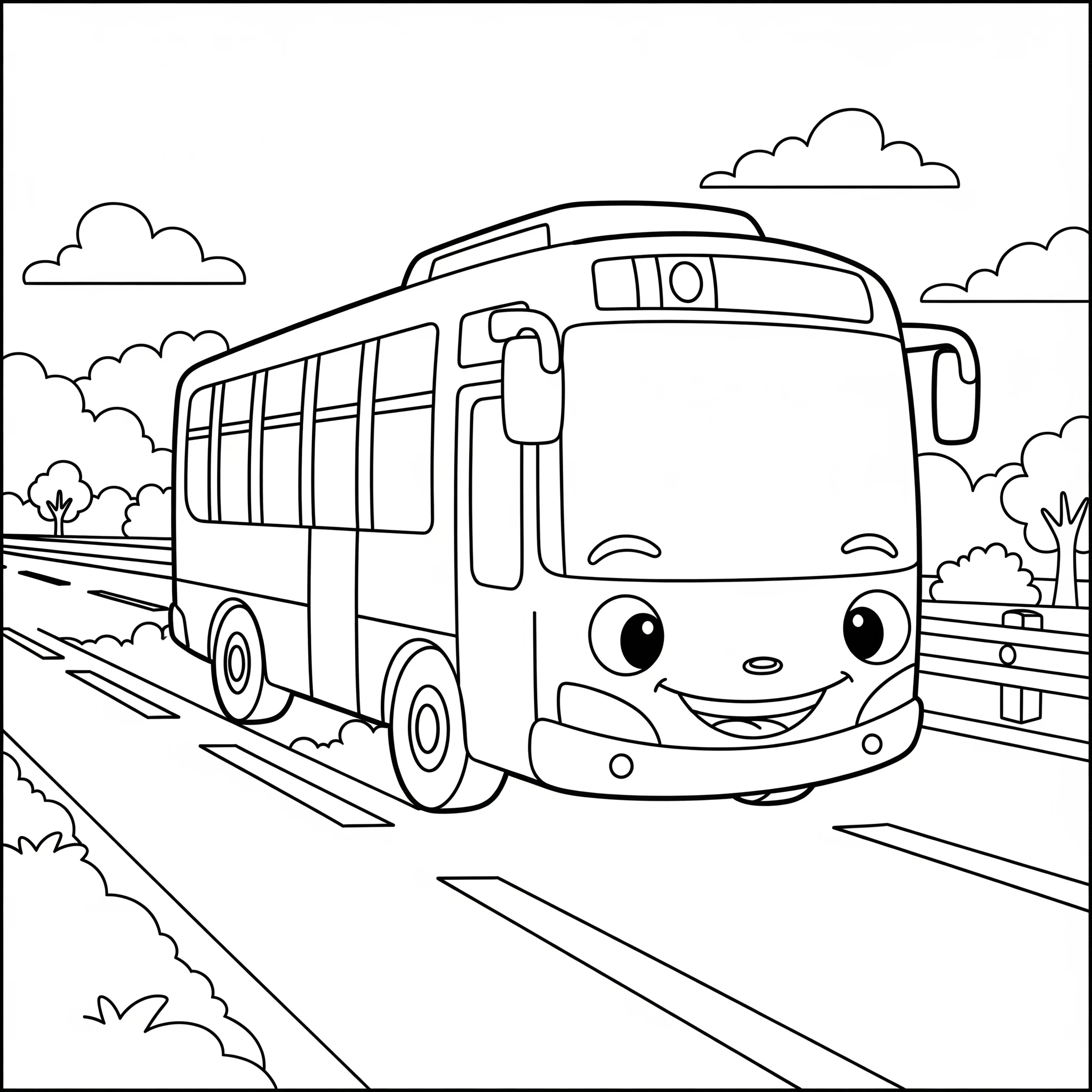 Gambar Gambar Mewarnai Bus Kota siap untuk diwarnai
